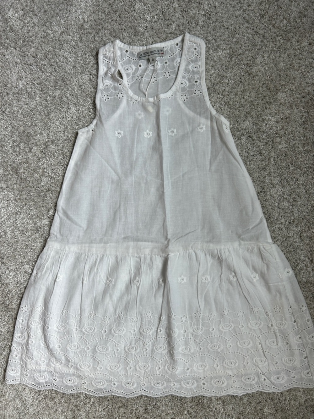 Kiwi White Eyelet Embroidered dress